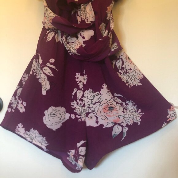 Candie's purple floral high/low dress w/ built-in shorts sz XL [juniors'] - Picture 8 of 14
